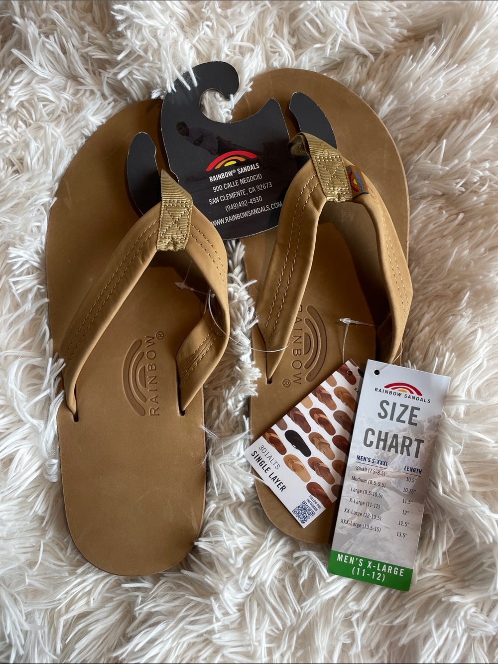 Rainbow Men's Classic Leather Sandals - Tan